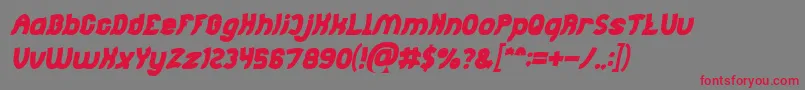 Jumping Running Bold Italic Font – Red Fonts on Gray Background