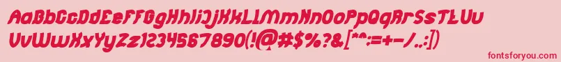 Шрифт Jumping Running Bold Italic – красные шрифты на розовом фоне