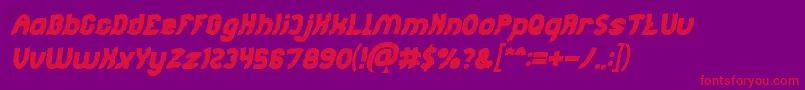 Jumping Running Bold Italic Font – Red Fonts on Purple Background