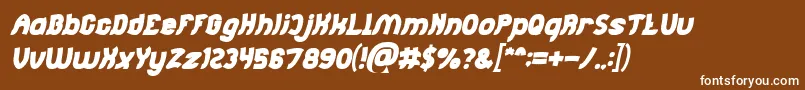 Jumping Running Bold Italic Font – White Fonts on Brown Background