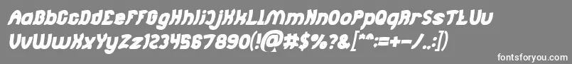 Jumping Running Bold Italic Font – White Fonts on Gray Background