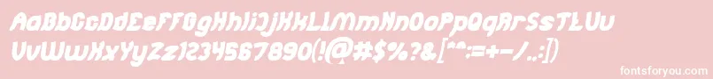 Jumping Running Bold Italic Font – White Fonts on Pink Background