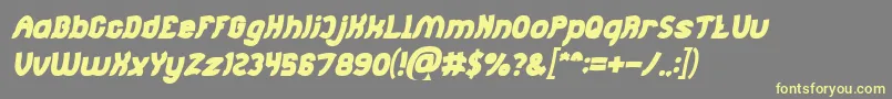 Jumping Running Bold Italic Font – Yellow Fonts on Gray Background