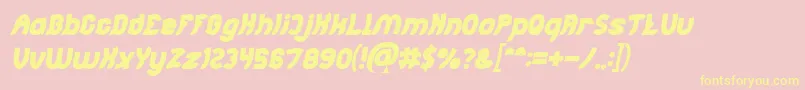 Jumping Running Bold Italic Font – Yellow Fonts on Pink Background