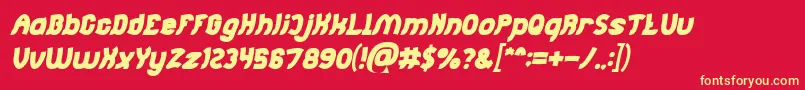 Jumping Running Bold Italic Font – Yellow Fonts on Red Background