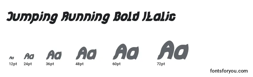 Größen der Schriftart Jumping Running Bold Italic