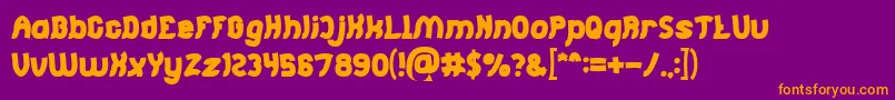 Jumping Running Bold Font – Orange Fonts on Purple Background