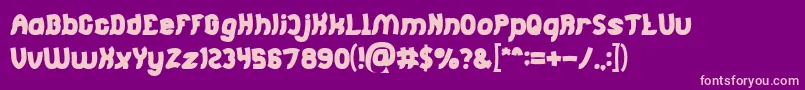 Jumping Running Bold Font – Pink Fonts on Purple Background