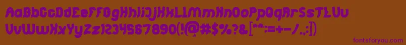 Jumping Running Bold Font – Purple Fonts on Brown Background