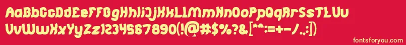 Jumping Running Bold Font – Yellow Fonts on Red Background