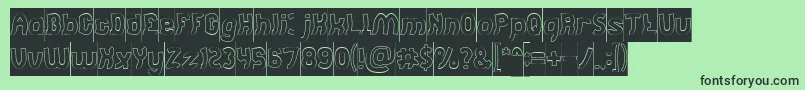 Jumping Running Hollow Inverse Font – Black Fonts on Green Background