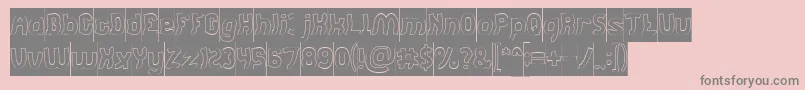 Jumping Running Hollow Inverse Font – Gray Fonts on Pink Background