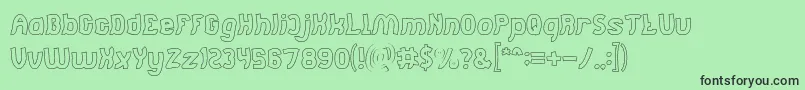 Jumping Running Hollow Font – Black Fonts on Green Background