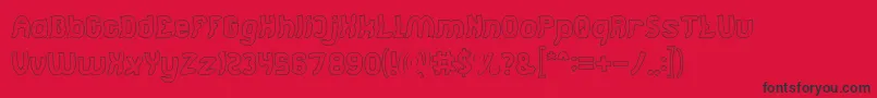Шрифт Jumping Running Hollow – чёрные шрифты на красном фоне
