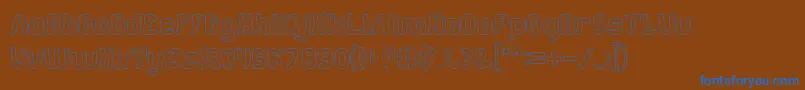 Jumping Running Hollow Font – Blue Fonts on Brown Background