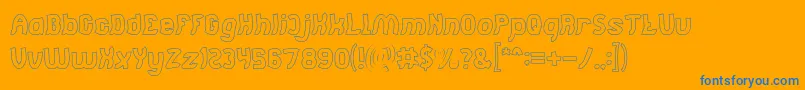 Jumping Running Hollow Font – Blue Fonts on Orange Background