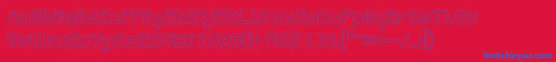 Jumping Running Hollow Font – Blue Fonts on Red Background