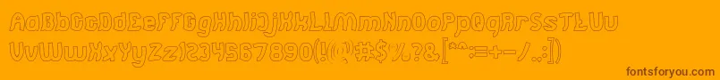 Jumping Running Hollow Font – Brown Fonts on Orange Background