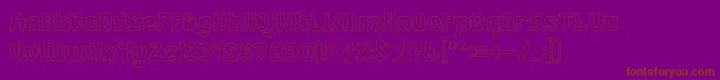 Jumping Running Hollow-Schriftart – Braune Schriften auf violettem Hintergrund