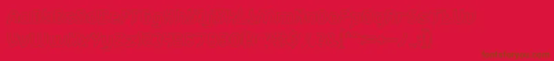 Jumping Running Hollow Font – Brown Fonts on Red Background
