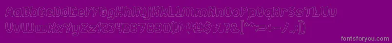 Jumping Running Hollow Font – Gray Fonts on Purple Background