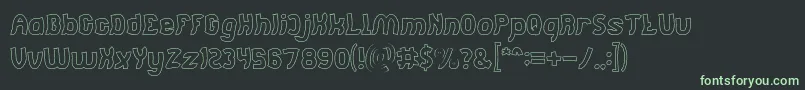 Jumping Running Hollow Font – Green Fonts on Black Background