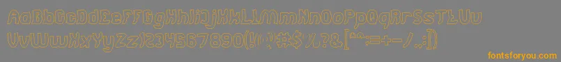 Jumping Running Hollow Font – Orange Fonts on Gray Background