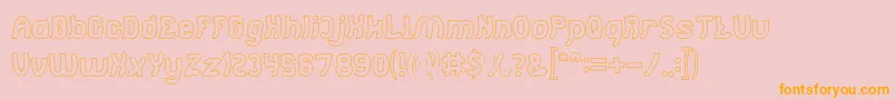 Jumping Running Hollow Font – Orange Fonts on Pink Background