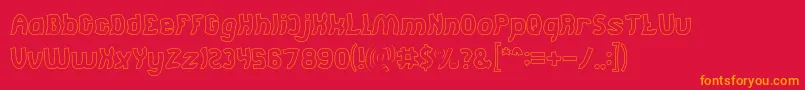 Jumping Running Hollow Font – Orange Fonts on Red Background