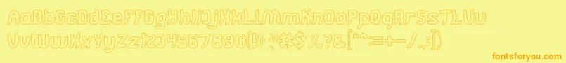 Jumping Running Hollow Font – Orange Fonts on Yellow Background
