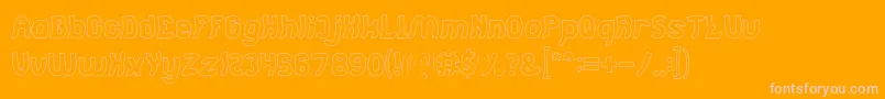 Jumping Running Hollow Font – Pink Fonts on Orange Background