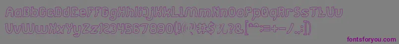 Jumping Running Hollow-Schriftart – Violette Schriften auf grauem Hintergrund