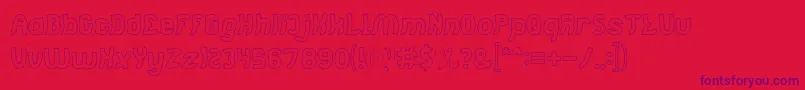 Jumping Running Hollow Font – Purple Fonts on Red Background