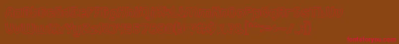 Jumping Running Hollow-Schriftart – Rote Schriften auf braunem Hintergrund