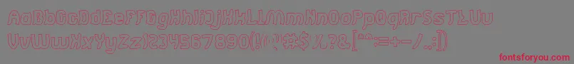 Jumping Running Hollow Font – Red Fonts on Gray Background