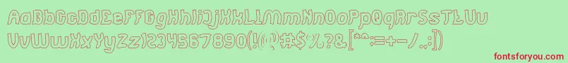 Jumping Running Hollow Font – Red Fonts on Green Background