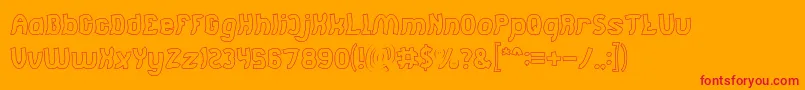 Jumping Running Hollow Font – Red Fonts on Orange Background