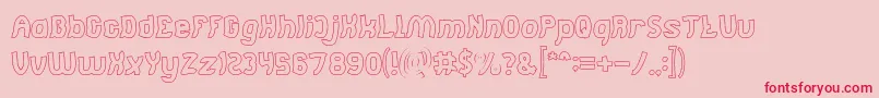 Jumping Running Hollow Font – Red Fonts on Pink Background
