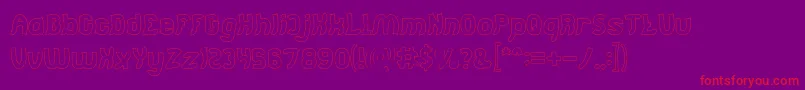 Jumping Running Hollow Font – Red Fonts on Purple Background