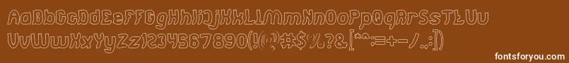フォントJumping Running Hollow – 茶色の背景に白い文字