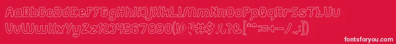 Jumping Running Hollow Font – White Fonts on Red Background