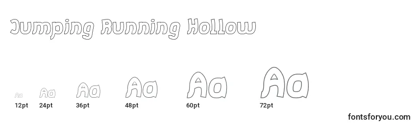 Jumping Running Hollow Font Sizes