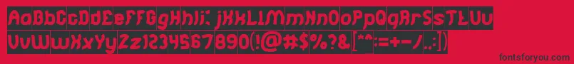 Jumping Running Inverse Font – Black Fonts on Red Background