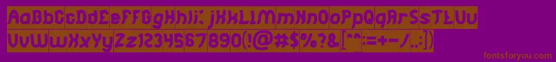 Jumping Running Inverse Font – Brown Fonts on Purple Background