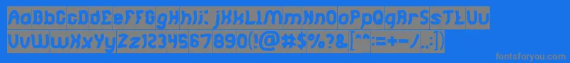 Jumping Running Inverse Font – Gray Fonts on Blue Background