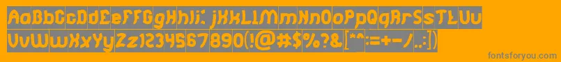 Jumping Running Inverse Font – Gray Fonts on Orange Background