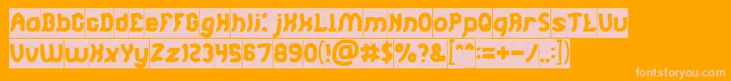 Jumping Running Inverse Font – Pink Fonts on Orange Background