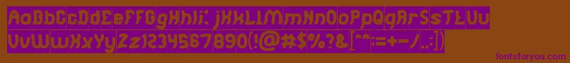 Jumping Running Inverse Font – Purple Fonts on Brown Background