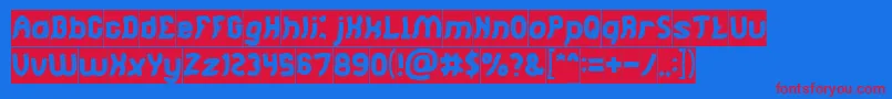 Jumping Running Inverse Font – Red Fonts on Blue Background