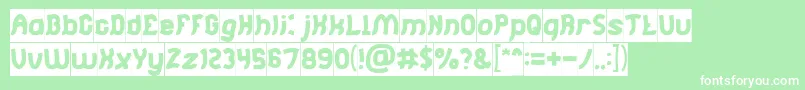 Jumping Running Inverse Font – White Fonts on Green Background